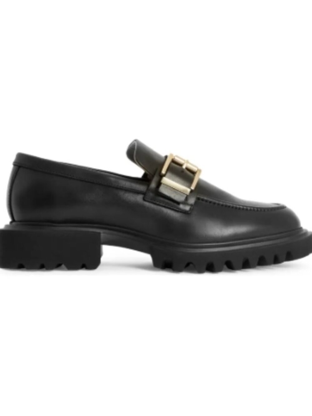 AllSaints Emily Loafer Black Leather Size 9 / 39 NWT - Picture 2 of 5